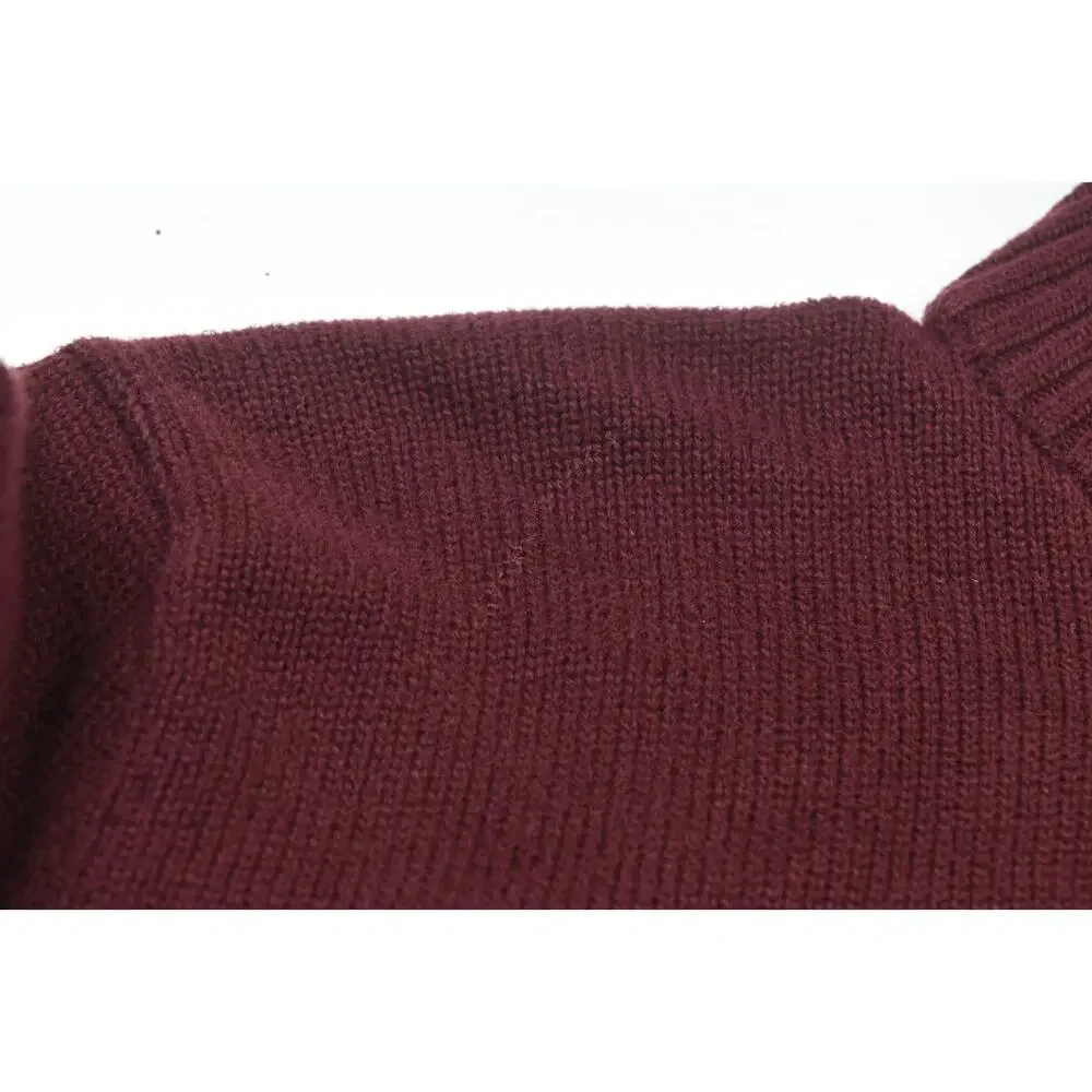 Polo Ralph Lauren 1/4 Zip Pullover Sweater Mens Medium Maroon Long Sleeve Cotton